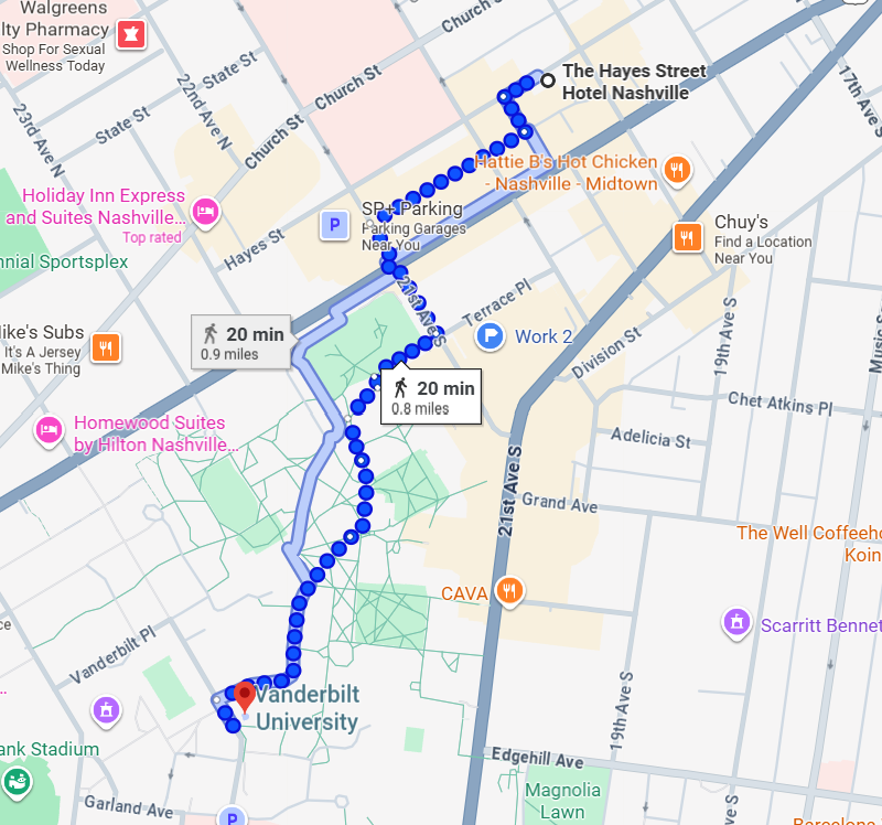 Direction from Hayes St Hotel to FGH